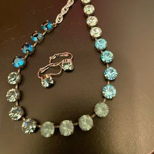 Sabika Blue stone necklace and earring set